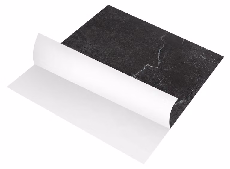 Piastrelle autoadesive in vinile Ikodm, 1 m², effetto marmo nero, 11 pezzi. Rivestimento per pavimenti con design che riproduce il marmo, aspetto realistico