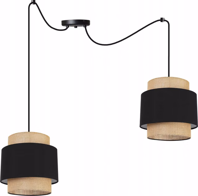 Lampada a sospensione, lampadario da soffitto, paralume, Boho Juta