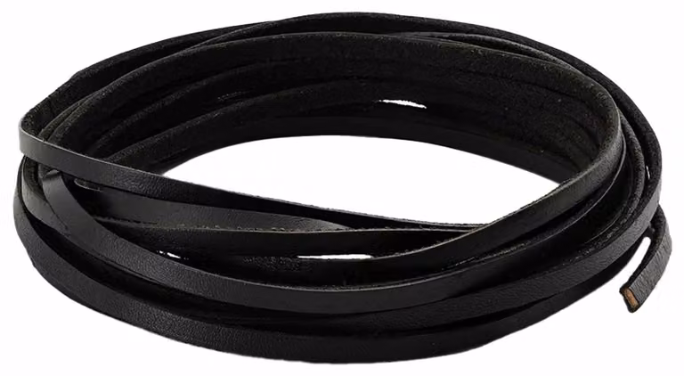 Cinghia in pelle, colore nero, 1 pezzo, dimensioni 1000 x 0,4 cm, materiale: pelle