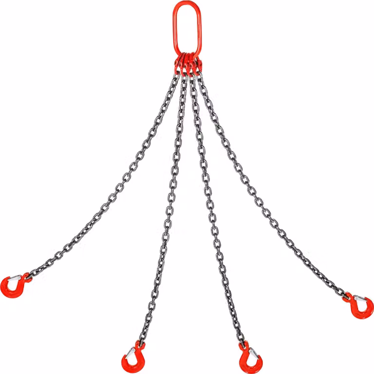 SucceBuy Braca a catena con gancio di sollevamento da 2 m x 8 mm, portata 4 tonnellate, struttura in acciaio, verniciata a polvere, resistente alle alte temperature