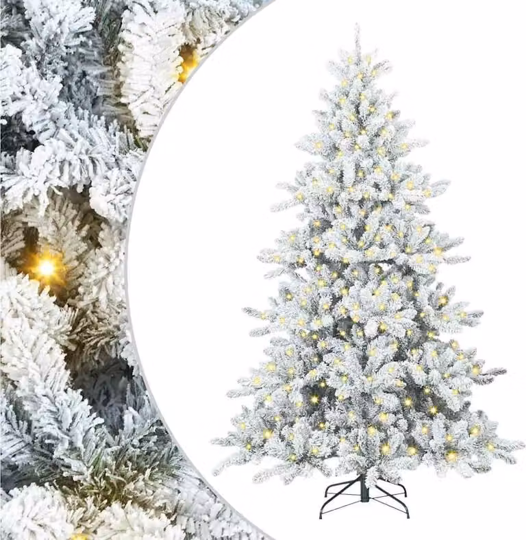 Albero di Natale Artificiale con Rami Pieghevoli Bianco 180 cm