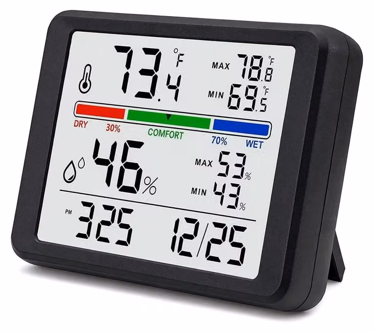 Stazione meteorologica termoidrometrica – igrometro e termometro digitali, colore nero