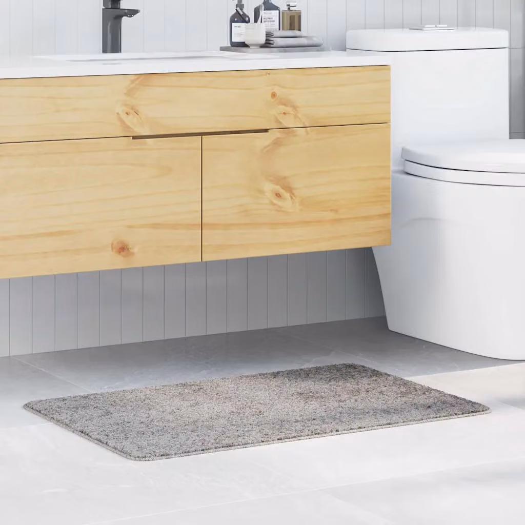 Tappetino da bagno antiscivolo e lavabile vidaXL Grigio L: 60 cm, P: 90 cm