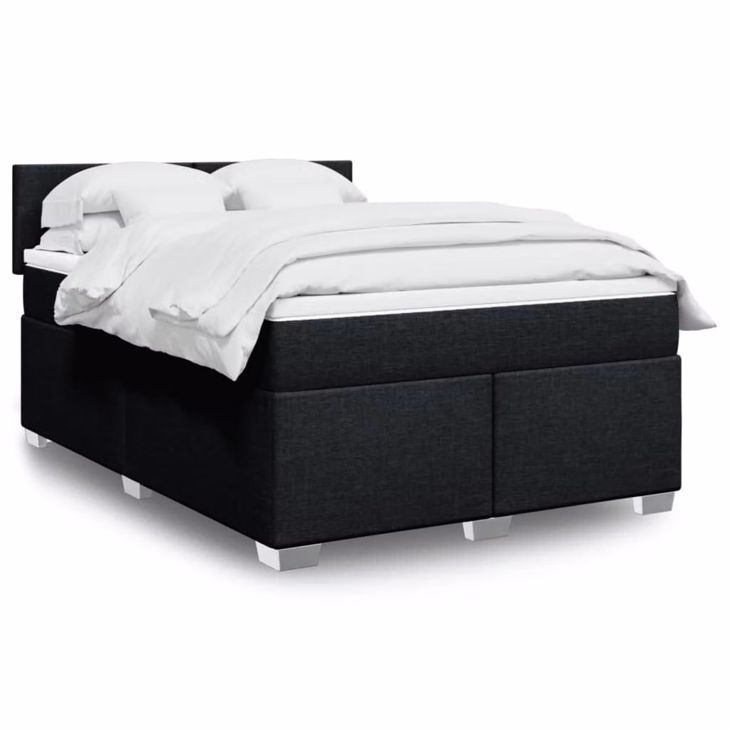 Maison Exclusive - Giroletto a Molle con Materasso Nero 160x200 cm in Tessuto