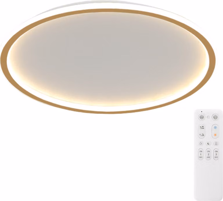 Plafone LED rotondo con telecomando Modern bianco e oro 36W Tonalità di bianco 2880 lm metallo dim.: 4,5 x 50 x 50 cm IP20 Abigali
