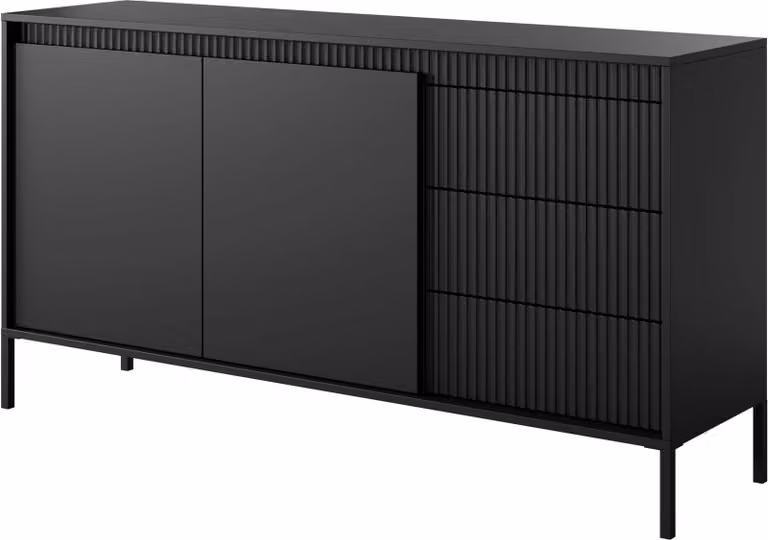 Credenza FURNLUX Sensation Black 153 cm / Colore principale: Nero / Dimensioni: 153 x 81 x 39 cm