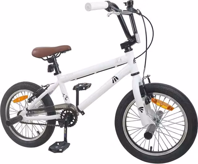 BMX da 18 pollici per bambini dai 7 ai 10 anni colore bianco
