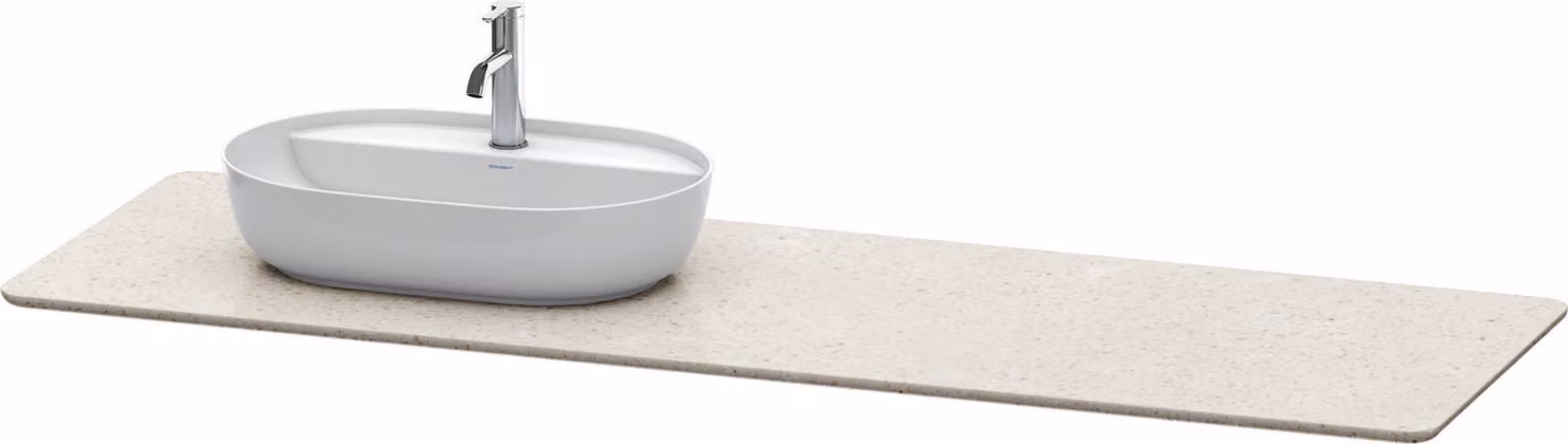 Console en pierre de quartz Duravit Luv, largeur 1783mm, adaptée au meuble sous-lavabo LU9563, LU9568, LU9468L2525, LU9468L2525