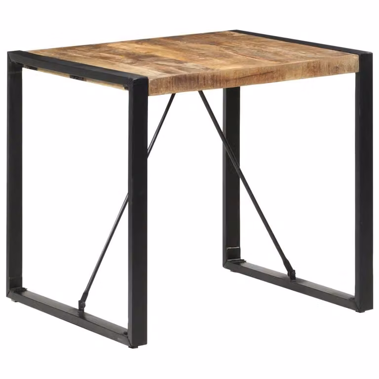 The Living Store Tavolo da pranzo 80x80x75 cm Legno di mango grezzo