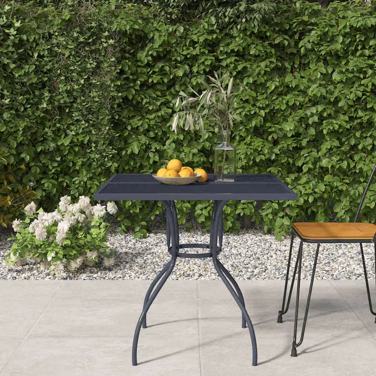 vidaXL Tavolo da Giardino Moderno in Metallo Antracite L/P/H: 80 x 80 x 72,5 cm