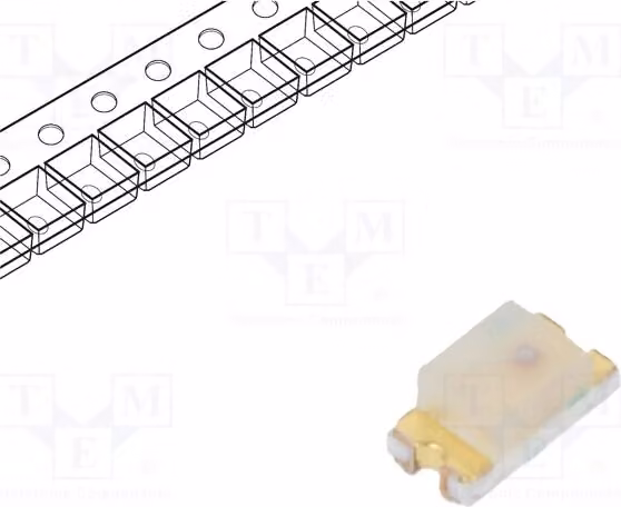 5 LED, 2,8÷10 mcd, SMD 0603, 2,1÷2,6 V, 1,6x0,8x0,6 mm, angolo di emissione 170°, corrente di funzionamento 20 mA, tipo S-C191, diodi LED