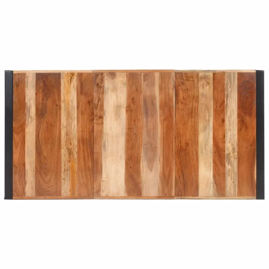 Tavolo da pranzo rettangolare in legno di acacia e rubberwood marrone stile industrial vidaXL L: 160 cm, P: 80 cm, H: 75 cm – 2