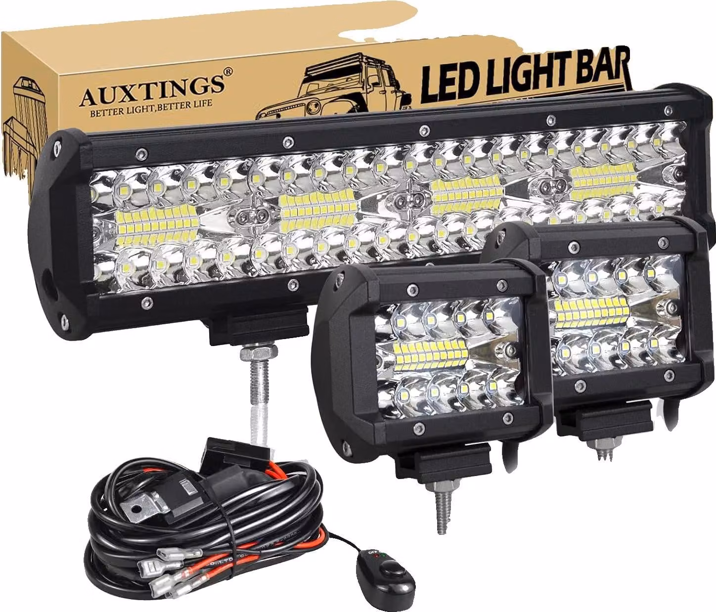 Striscia luminosa a LED, a fascio combinato, design impermeabile, filo da 240W da 12 pollici