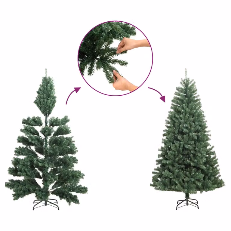 vidaXL Albero di Natale Artificiale Incernierato con Base Bianco 210cm