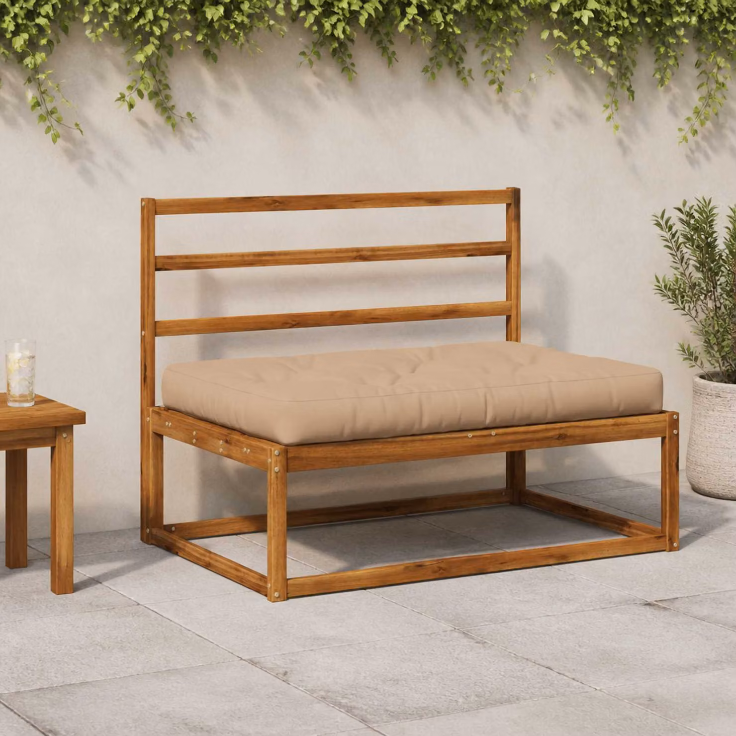 Cuscino per Pallet vidaXL VIANEN in Poliestere con Rivestimento Rimovibile e Resistente ai Raggi UV, Colore Sabbia/Beige
