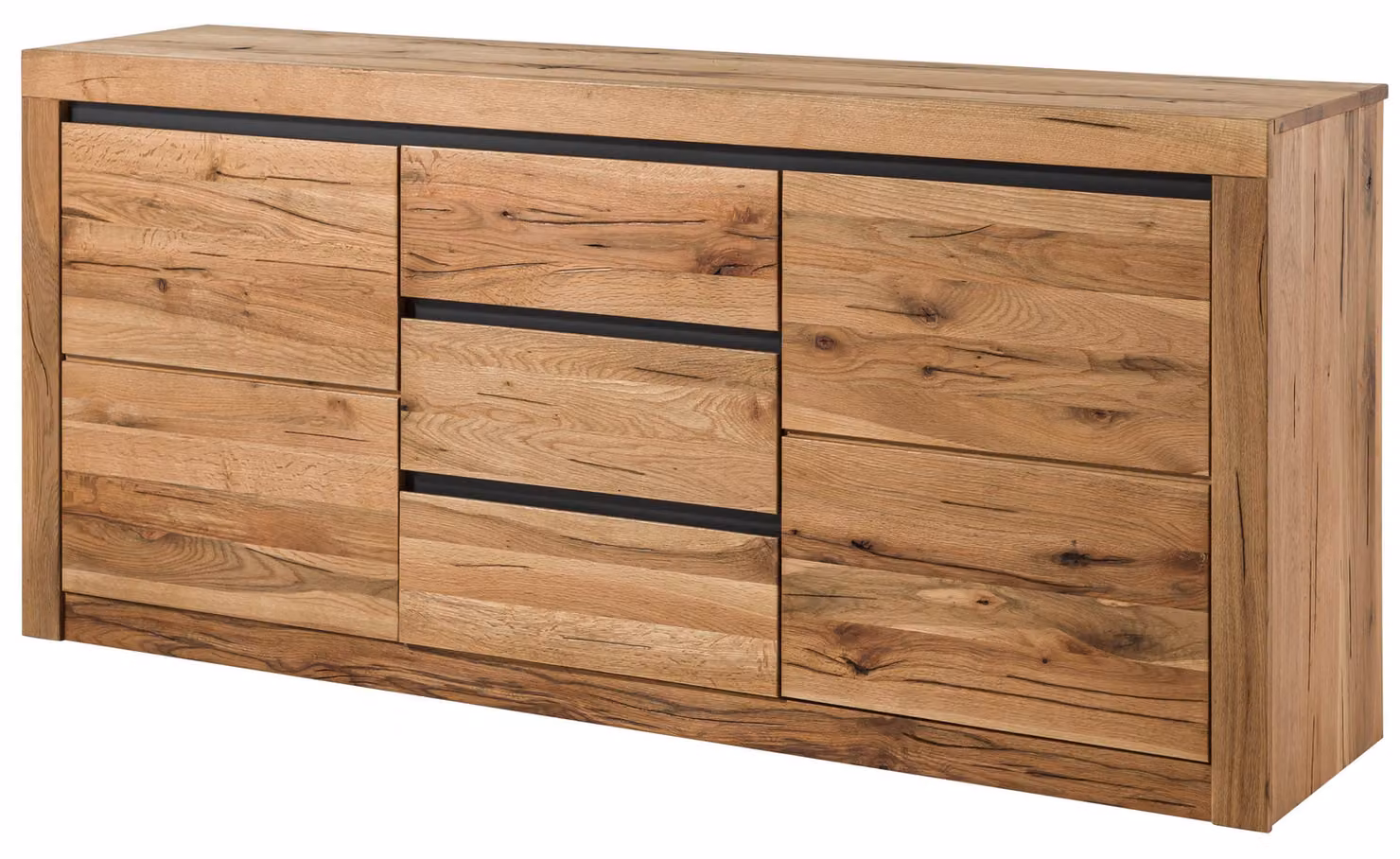 MASSIVMOEBEL24 | Credenza in legno di quercia selvatica / cerro 185x43x80 oliato naturale MONTREUX #155