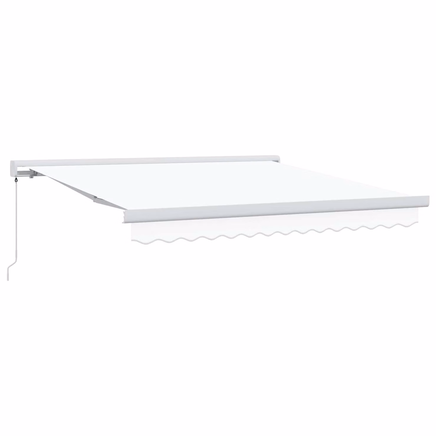 Tenda retrattile vidaXL con bracci pieghevoli in alluminio e tela in poliestere, Bianco, L: 350 cm x P: 250 cm