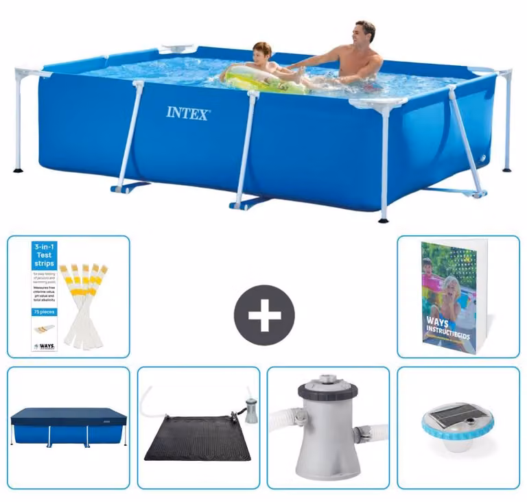 Piscina fuori terra rettangolare - 260x160x65 cm - composta da 5 parti - Modello S154
