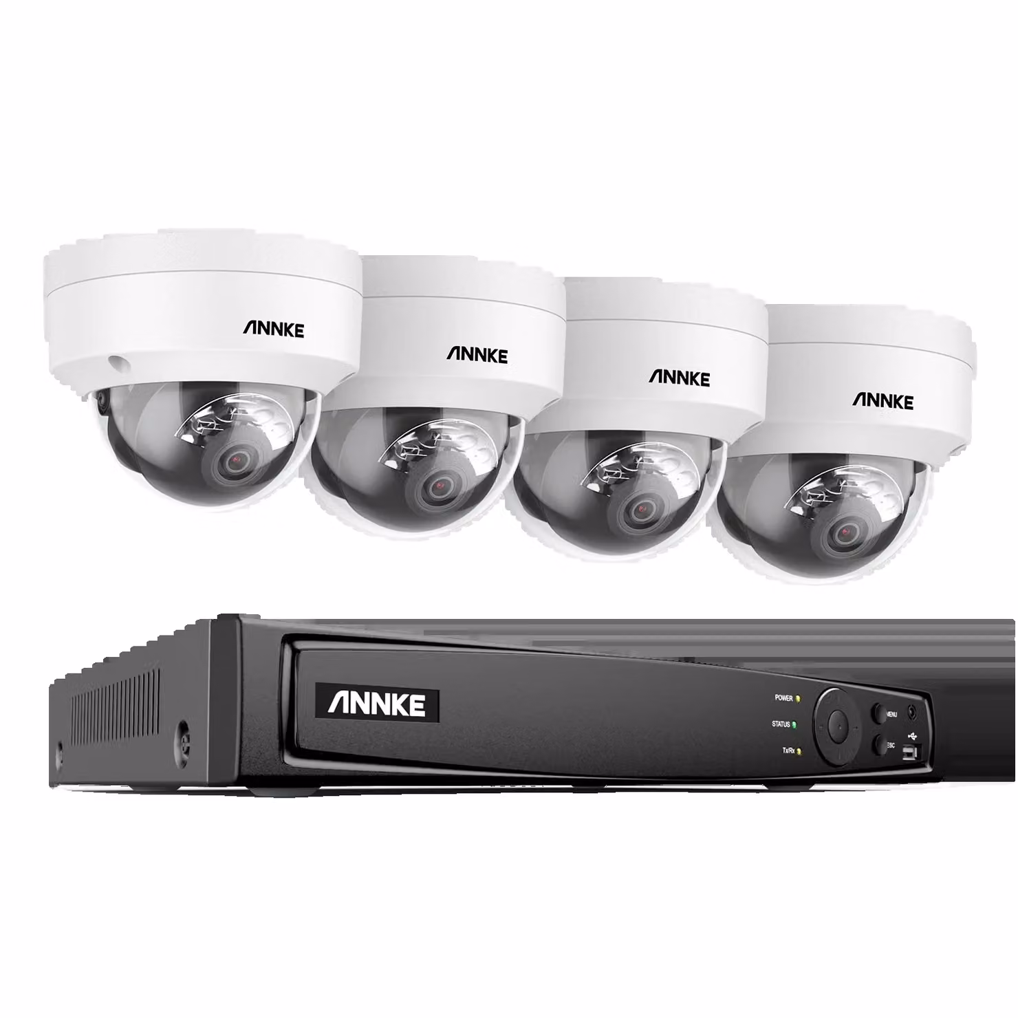 Sistema di sicurezza video di rete 8 canali, risoluzione Ultra HD 4K, 8 telecamere con visione notturna da 8MP, kit composto da: 8 canali NVR, 4 telecamere, 1T