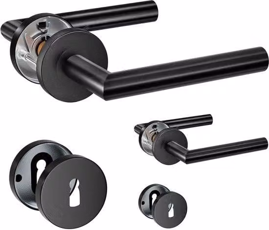 Set di recinzione a doppia griglia - Nero - 2 pezzi - Resistente - Acciaio inossidabile