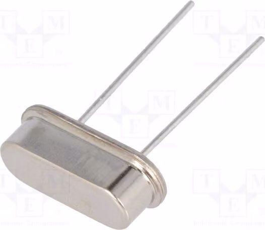 2 x Oscillatore: Cristallo al quarzo 30 ppm, 25 MHz, modello HC49-S, montaggio a foro passante (THT), capacità 20 pF, dimensioni 11,05 x 3,5 x 4,7 mm, codice 25M-49S-SR, cristallo al quarzo