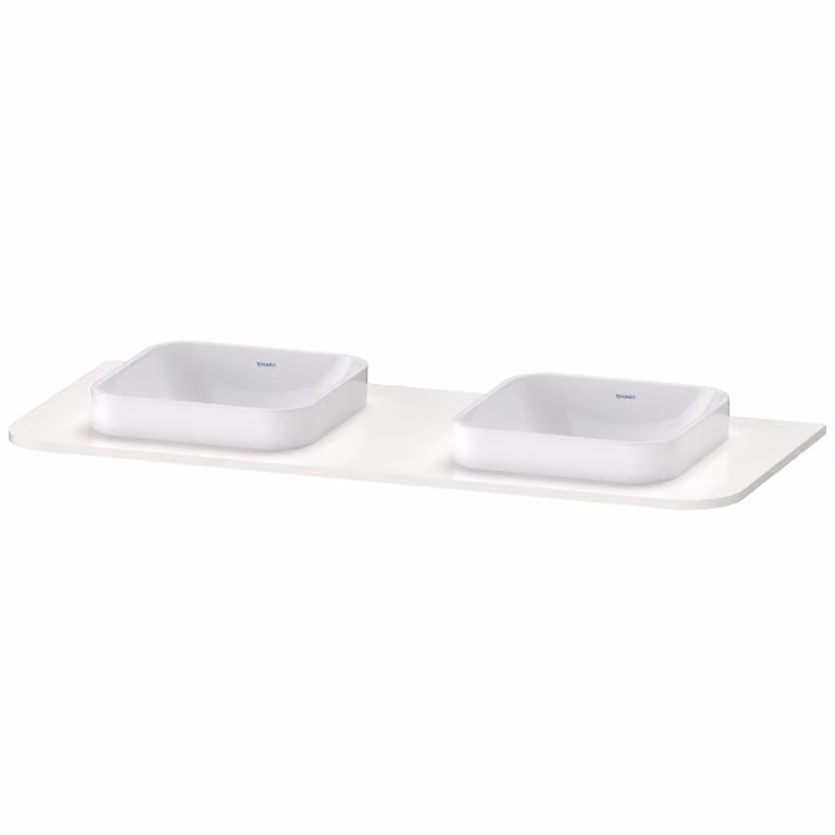Duravit Happy D.2 Plus Console, 1300x550 mm, 2 découpes, pour meuble sous-lavabo HP4943B, HP032KB2222, HP032KB2222