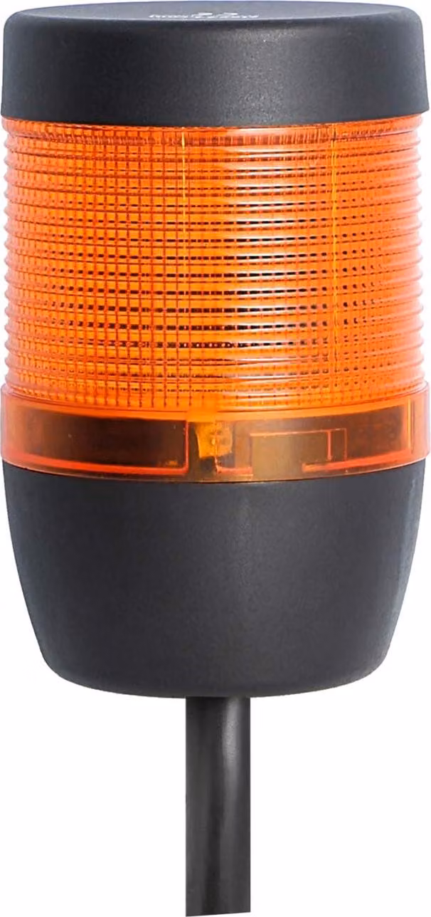 Colonna luminosa STEX24 gialla, 70 mm, 24 V CA/CC, luce lampeggiante a LED Cavo da 10,0 metri, SS70-OB1/24 139 Tecnica di collegamento: