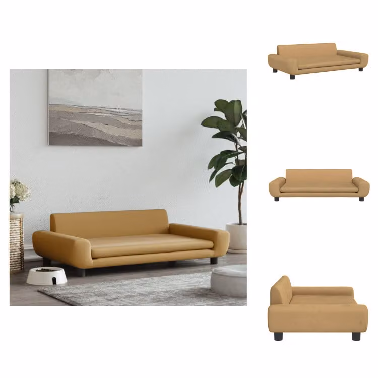 vidaXL Letto per cani marrone 100x54x33 cm in velluto - Letti per cani