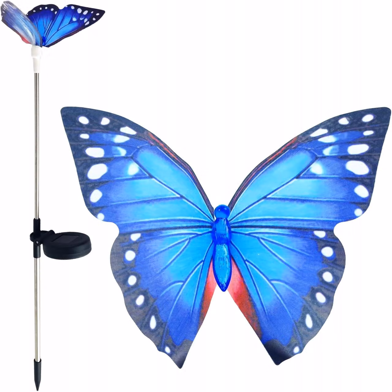 Lampada solare a LED a forma di farfalla da giardino, da piantare nel terreno, colorata, IP44
