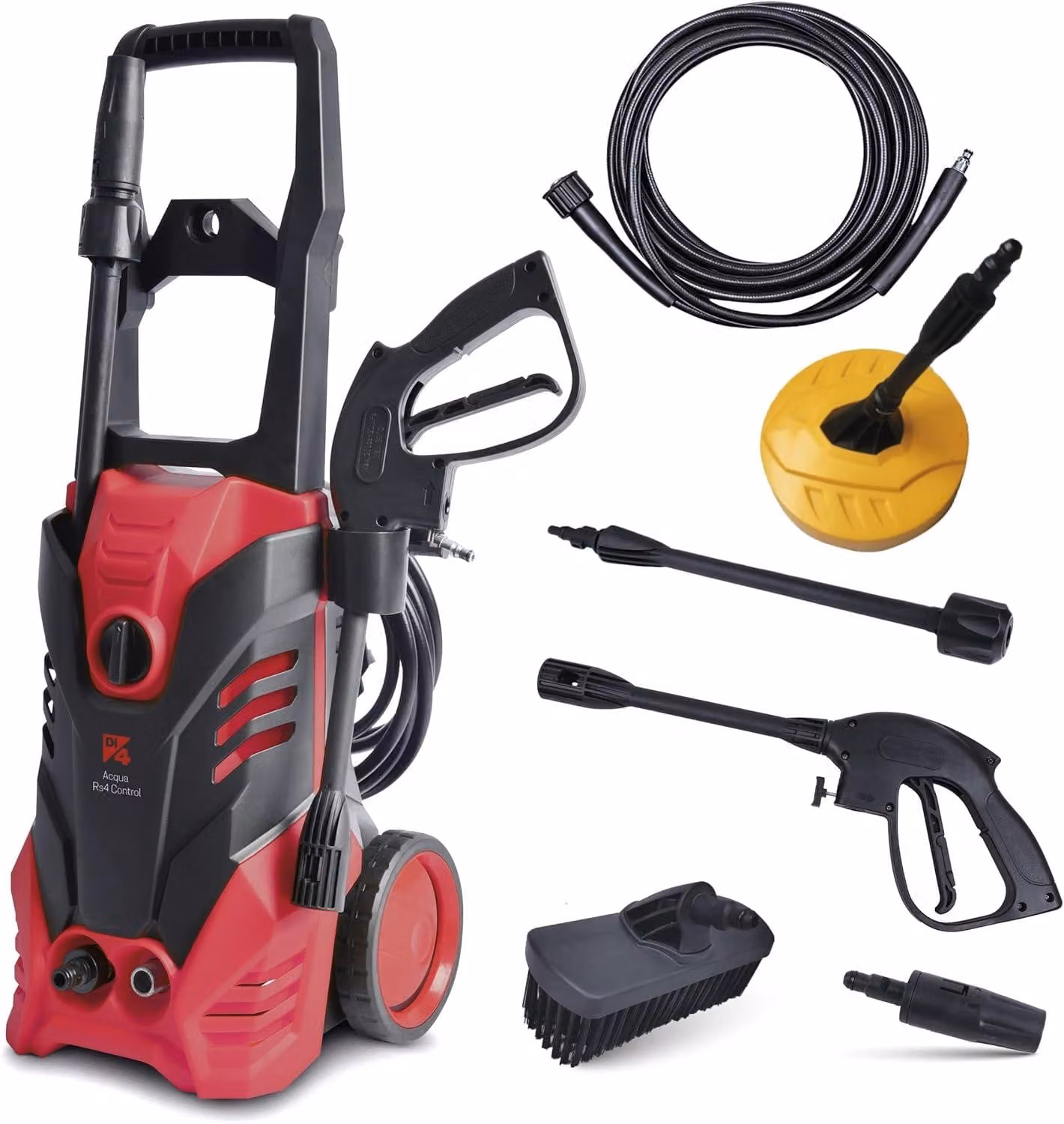 Idropulitrice – Potenza: 1800W – Pressione: 135 bar – Pompa in alluminio – Spazzola per la pulizia di terrazze