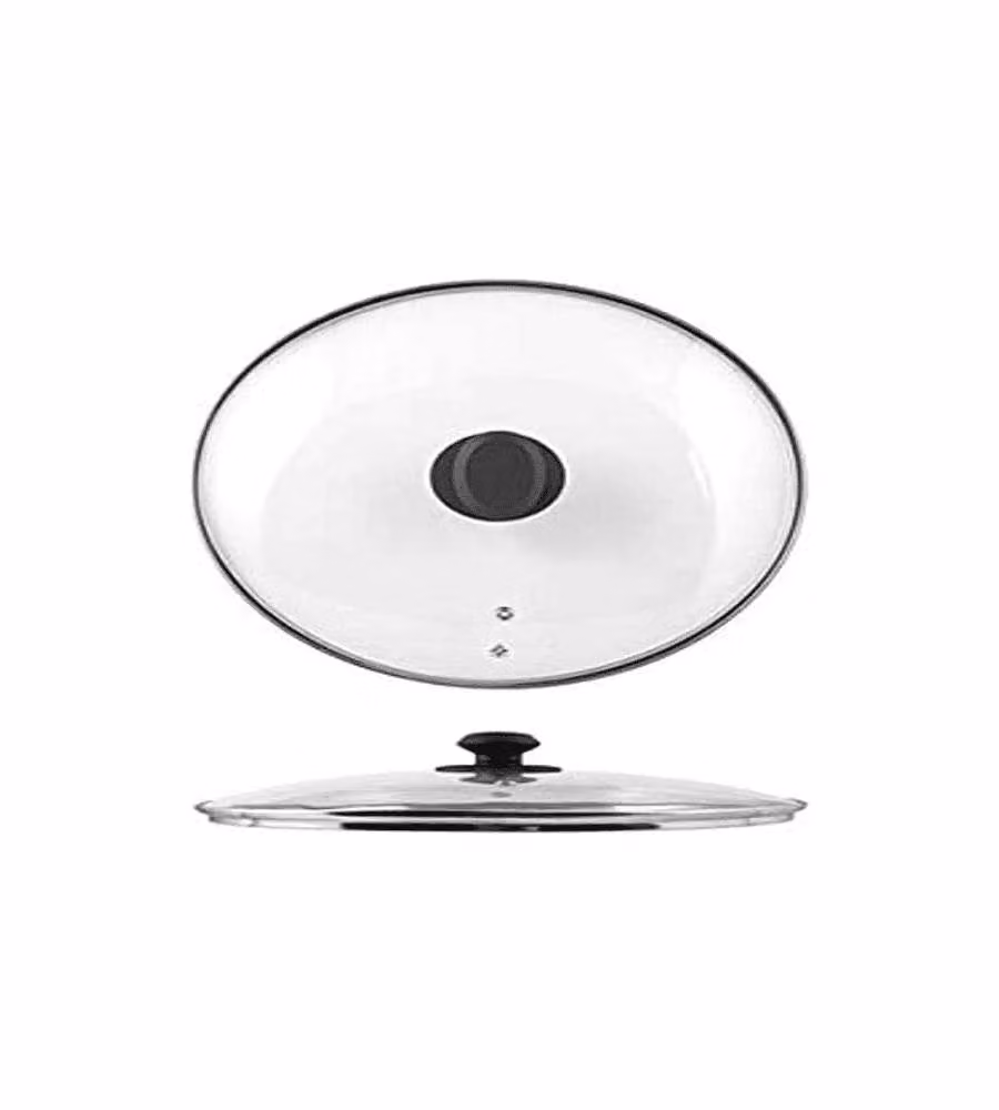 Home Coperchio Vetro Trasparente Bordo Inox 26 cm - Stile Compact Silver