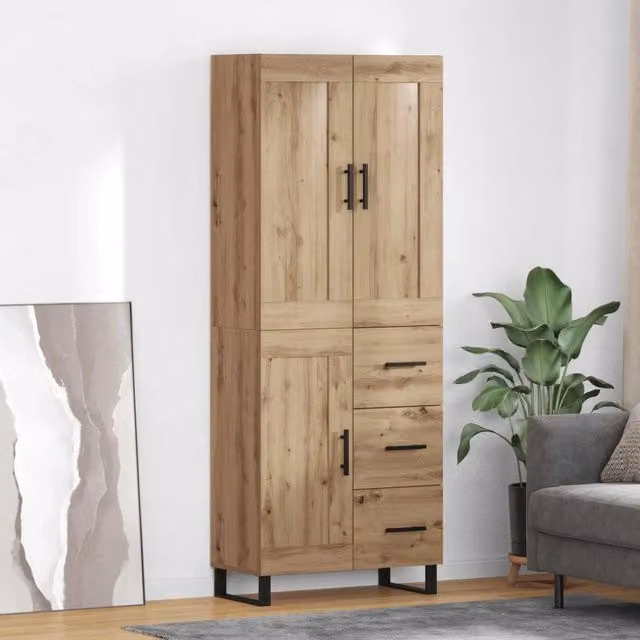 Credenza 2 pz Rovere artigianale 69,5 x 34 x 180 cm 3415836