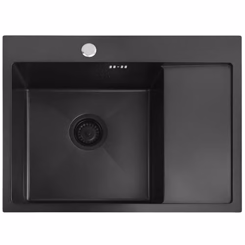 Rea - Lavello Da Cucina In Acciaio, Fin 60, Nero 60 X 48 X 19 cm