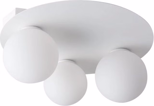 Plafoniera tonda Sigma Lighting in metallo e vetro bianco con 3 sfere per lampadine G9