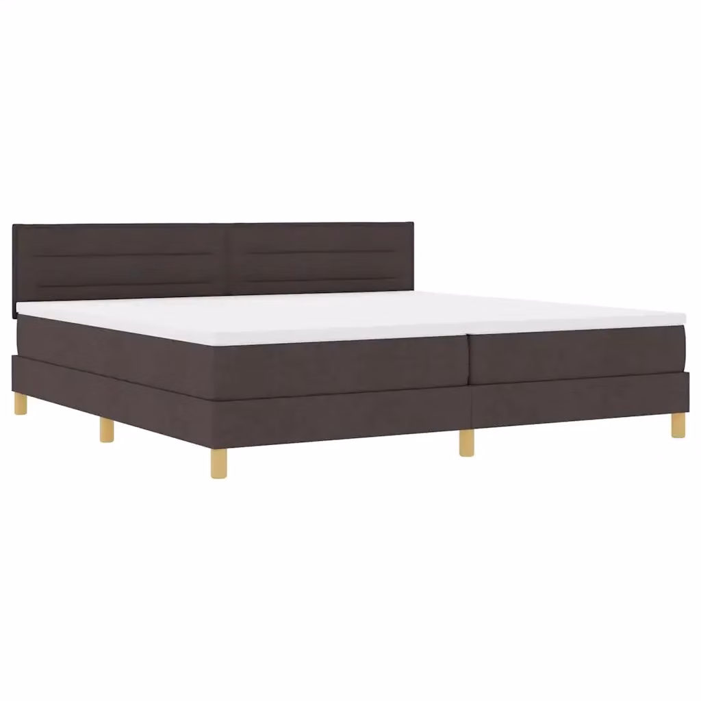 Letto matrimoniale moderno vidaXL in tessuto marrone con illuminazione LED sottostante e porta di ricarica USB L/P/H: 200 x 200 x 203 cm – 2