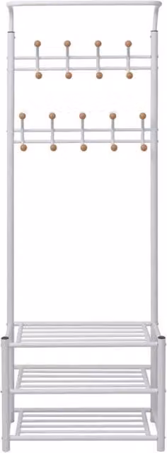 Appendiabiti con poggiascarpe e panchina DESIGN IN, Bianco, L: 68 cm, P: 32 cm, H: 182,5 cm