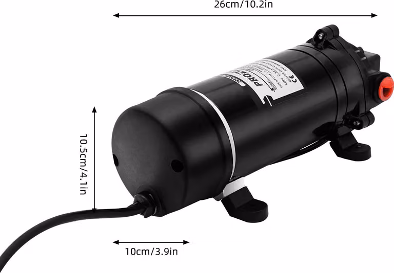Pompa per acqua con membrana, autoadescante, a 220V, elettrica, con una capacità di 5,5 litri al minuto, ideale per caravan e imbarcazioni