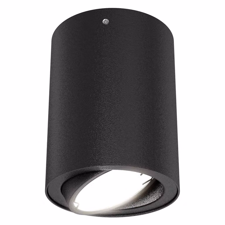 Briloner Tube LED lampada da soffitto orientabile rotonda da superficie 5W nero