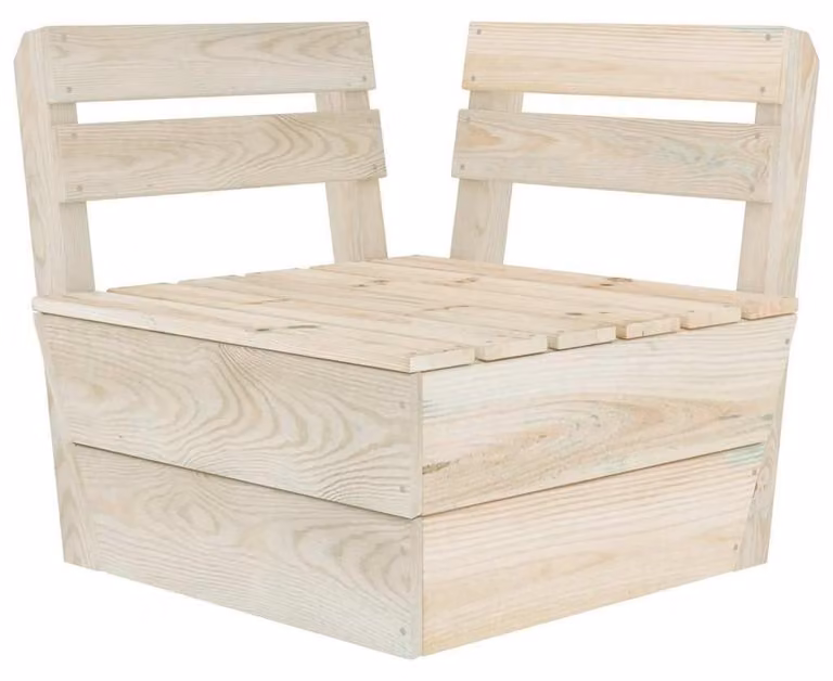 Divano angolare in legno per giardino e balcone