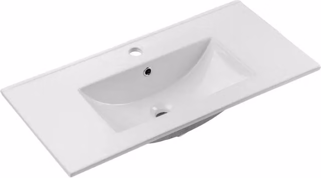 Lavabo da incasso FLOW MEUBLORAMA in ceramica bianco lucido design rettangolare L: 82 cm, P: 40 cm, H: 17 cm