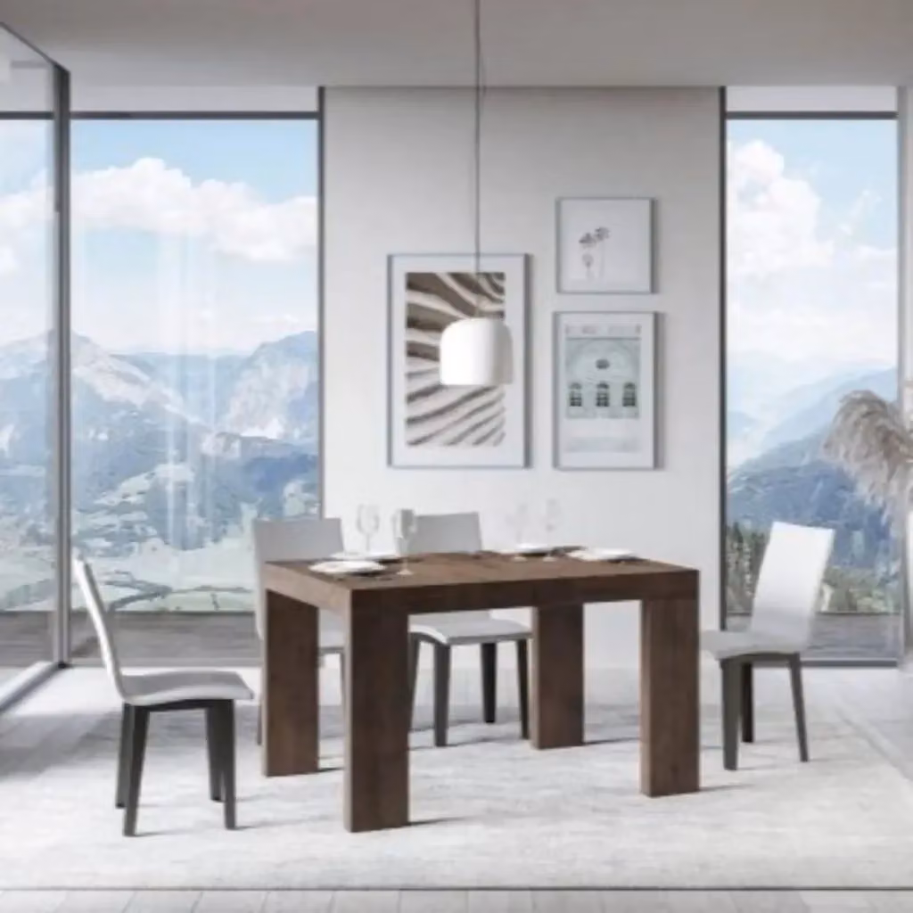 Tavolo allungabile moderno Itamoby colore marrone con piano in laminato MDF per soggiorno e sala da pranzo – 2