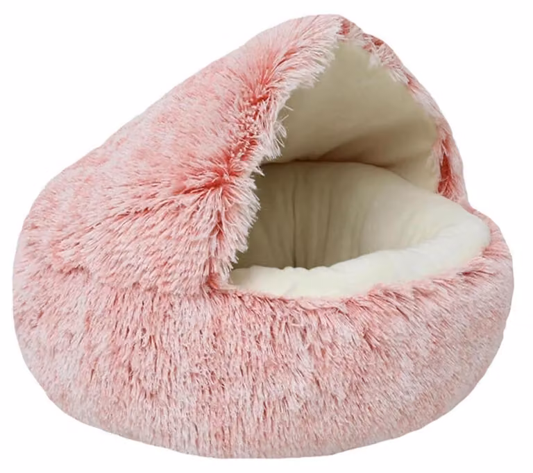Cuccia per animali domestici a forma di ciambella, colore rosa, 50 cm