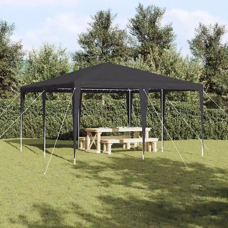 Tenda Party vidaXL Antracite in Polietilene e Acciaio L/P/H: 400 x 400 x 266 cm