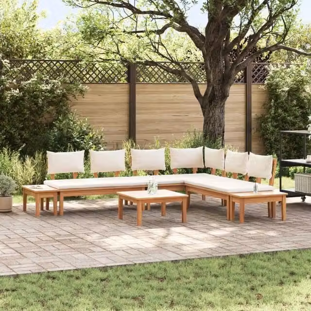 Set Divano da Giardino 4 pz Marrone e Crema 3356866