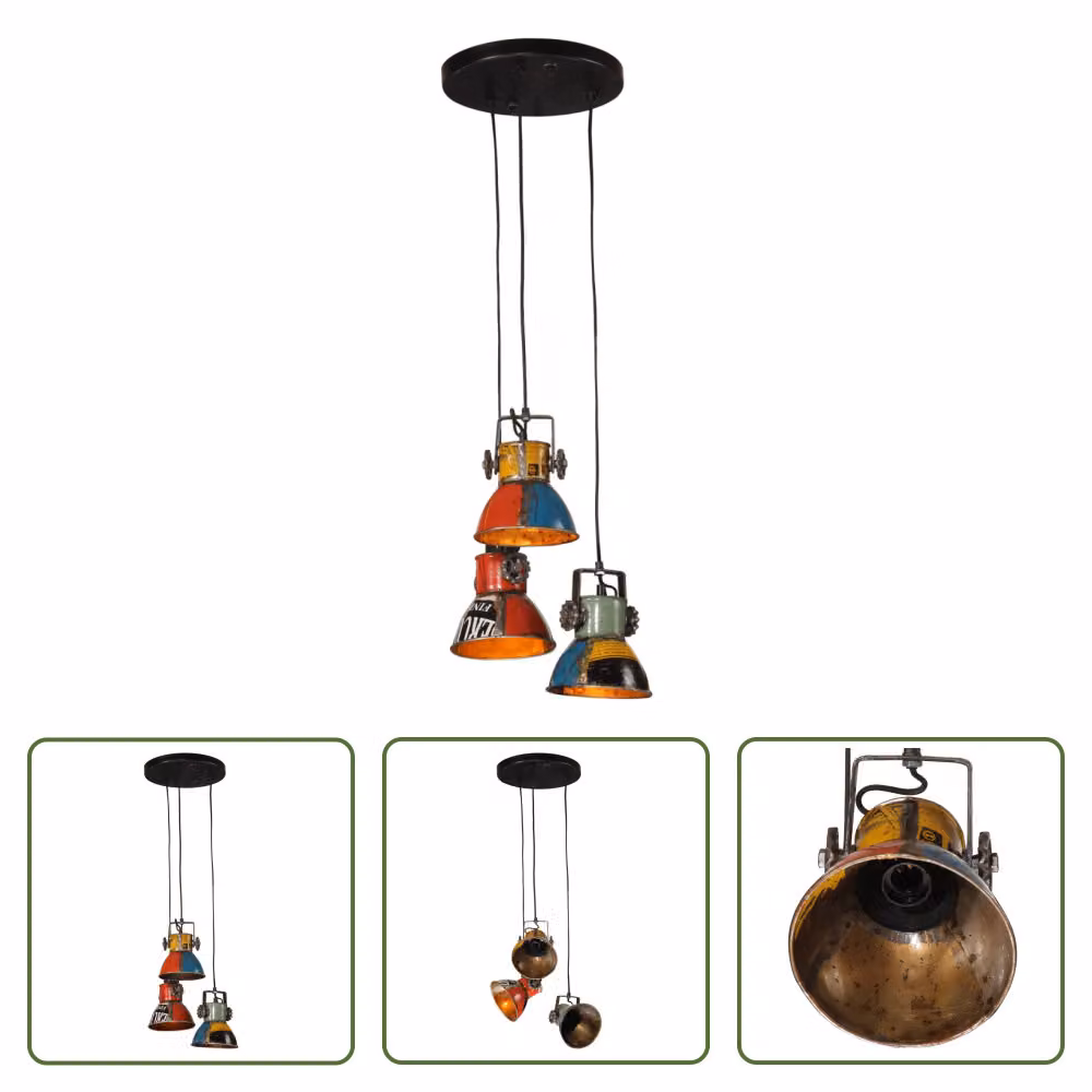 The Living Store Lampada a sospensione 25 W Multicolore 30x30x100 cm E27
