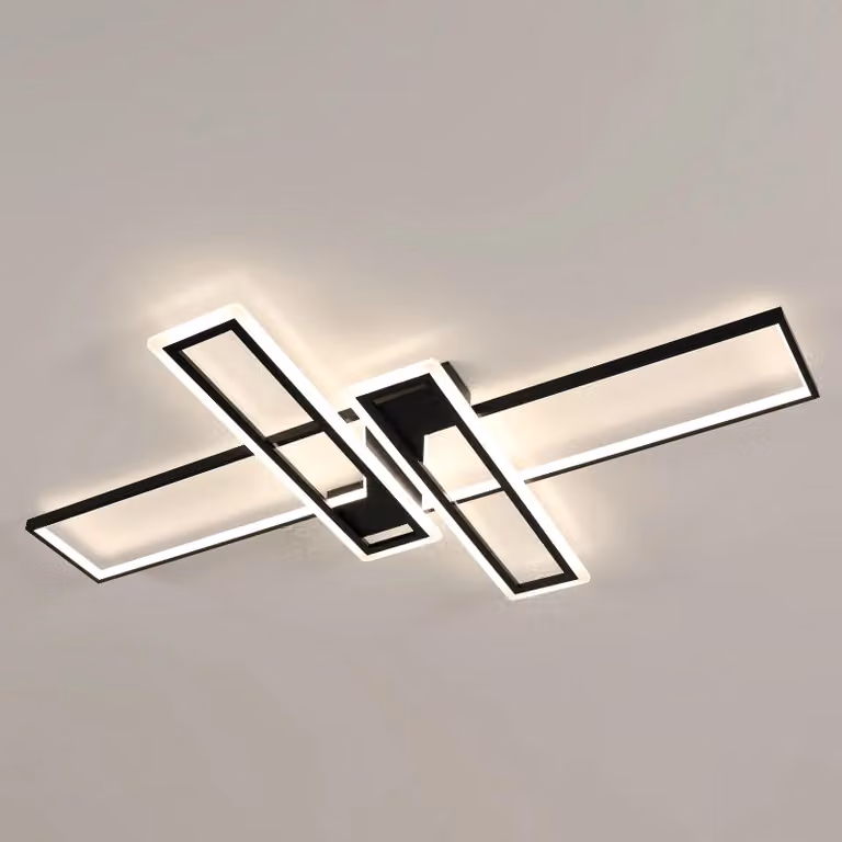 Pannello luminoso a LED - Modello A0905 - Design moderno - Alluminio - Nero - 220 V - Non dimmerabile - Adatto per ambienti di 10-15 m²
