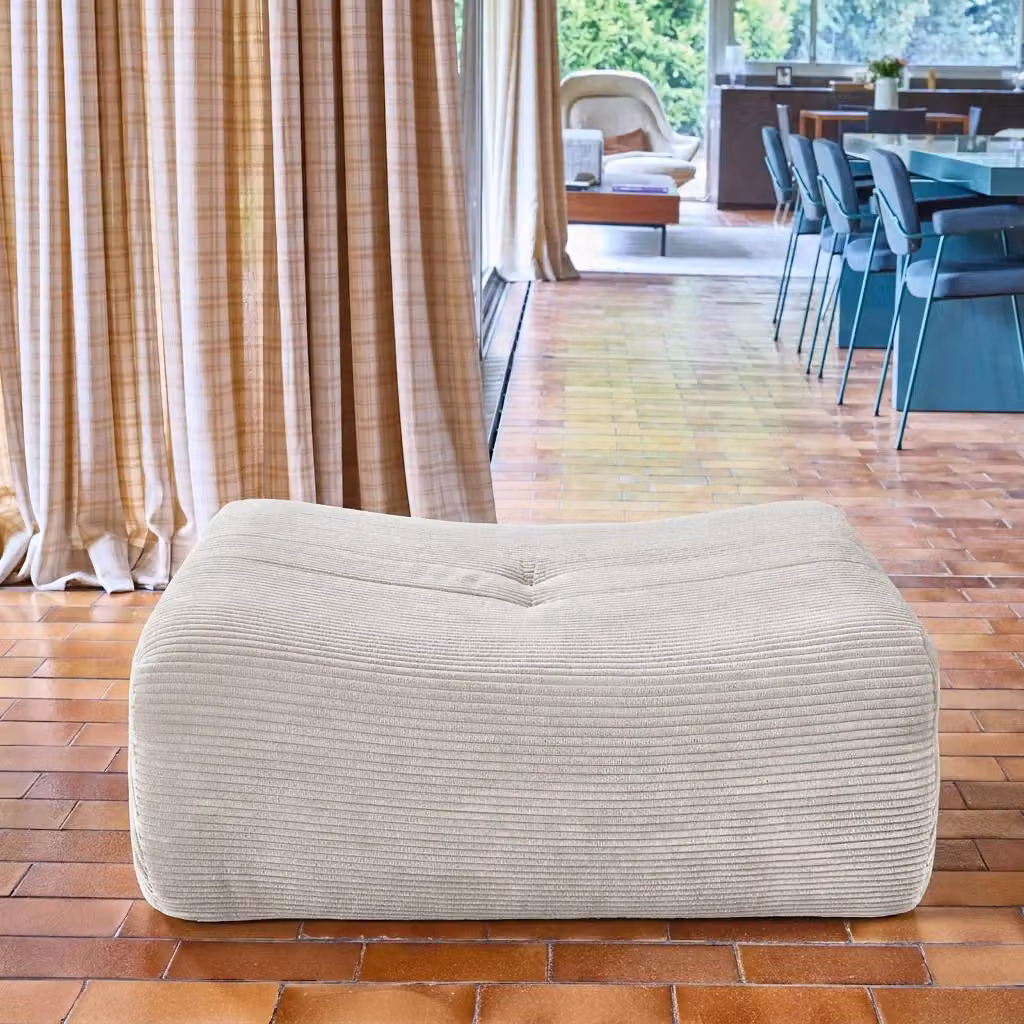 Poggiapiedi Sokol Sweeek in velluto a coste disponibile in beige, verde e terracotta – 2