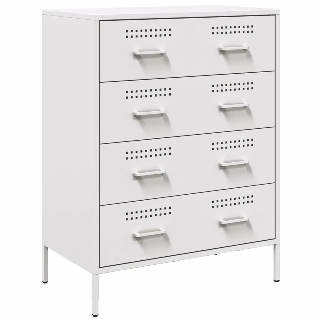 Credenza bianca in metallo stile industrial vidaXL L: 68 cm, P: 39 cm, H: 89 cm – 2