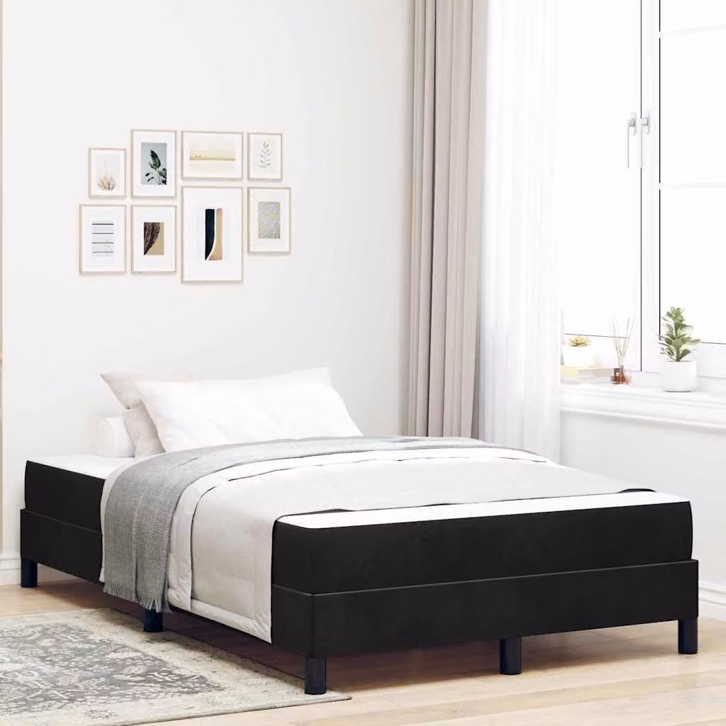 Maison Exclusive - Letto boxspring con materasso nero 120 x 200 cm Tessuto