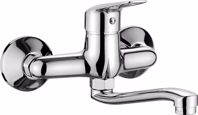 Wall-mounted washbasin mixer